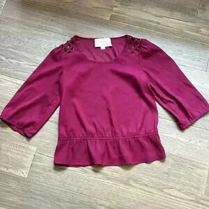 RORY Beca | Plum fuchsia quarter sleeve blouse